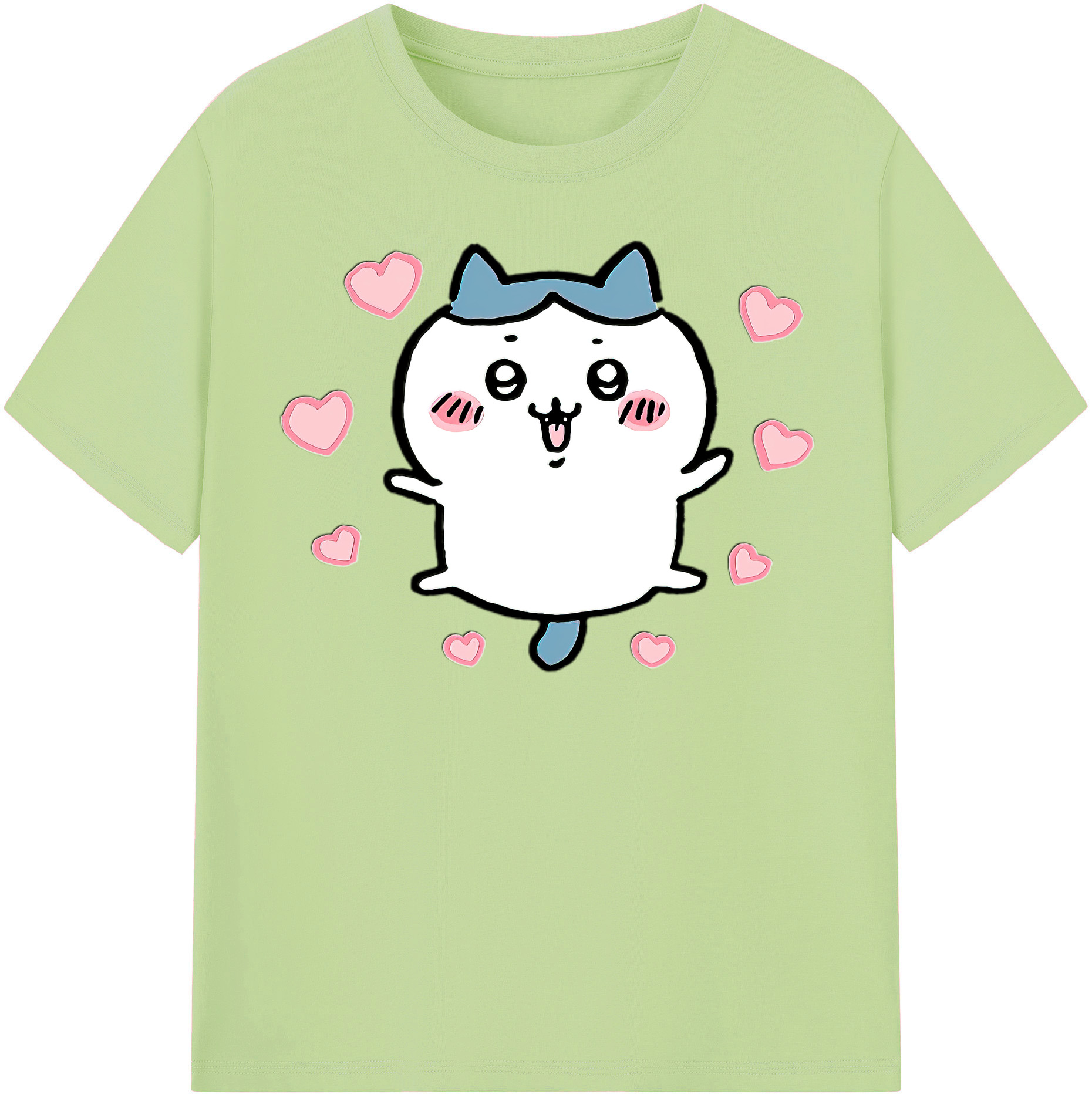 （画像用） ちいかわ ハチワレ Chii-kawa hachiware 綿100％半袖Tシャツ（フロントプリント）